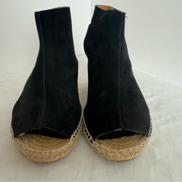Black Suede Wedge Sandals - Picture 3 of 7